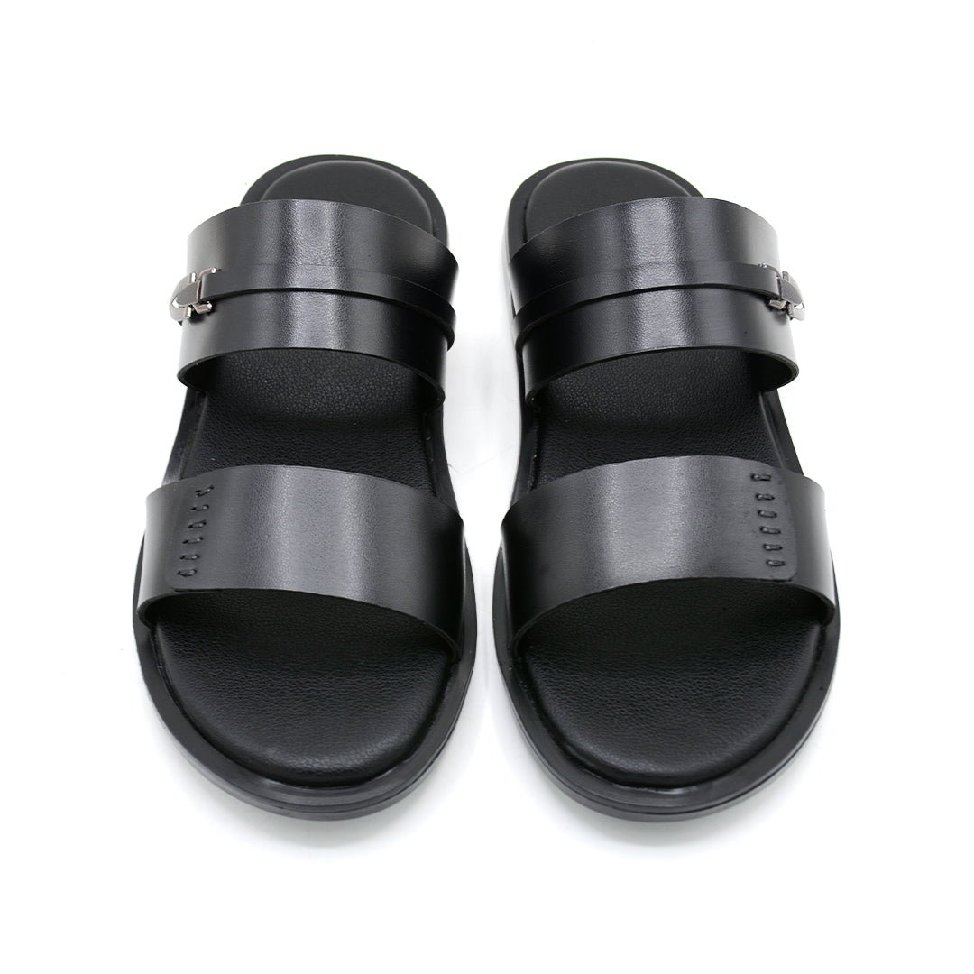 Black Open-Toe Slides