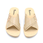 Crossover Buckle Slide Sandal In Nude