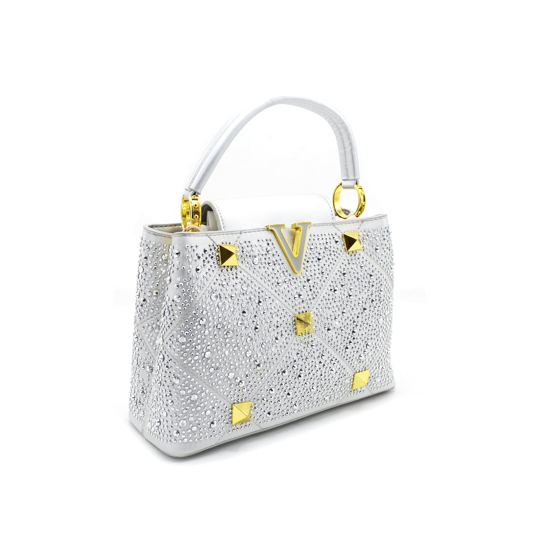 Crystal Embellished Mini Top Handle Bag