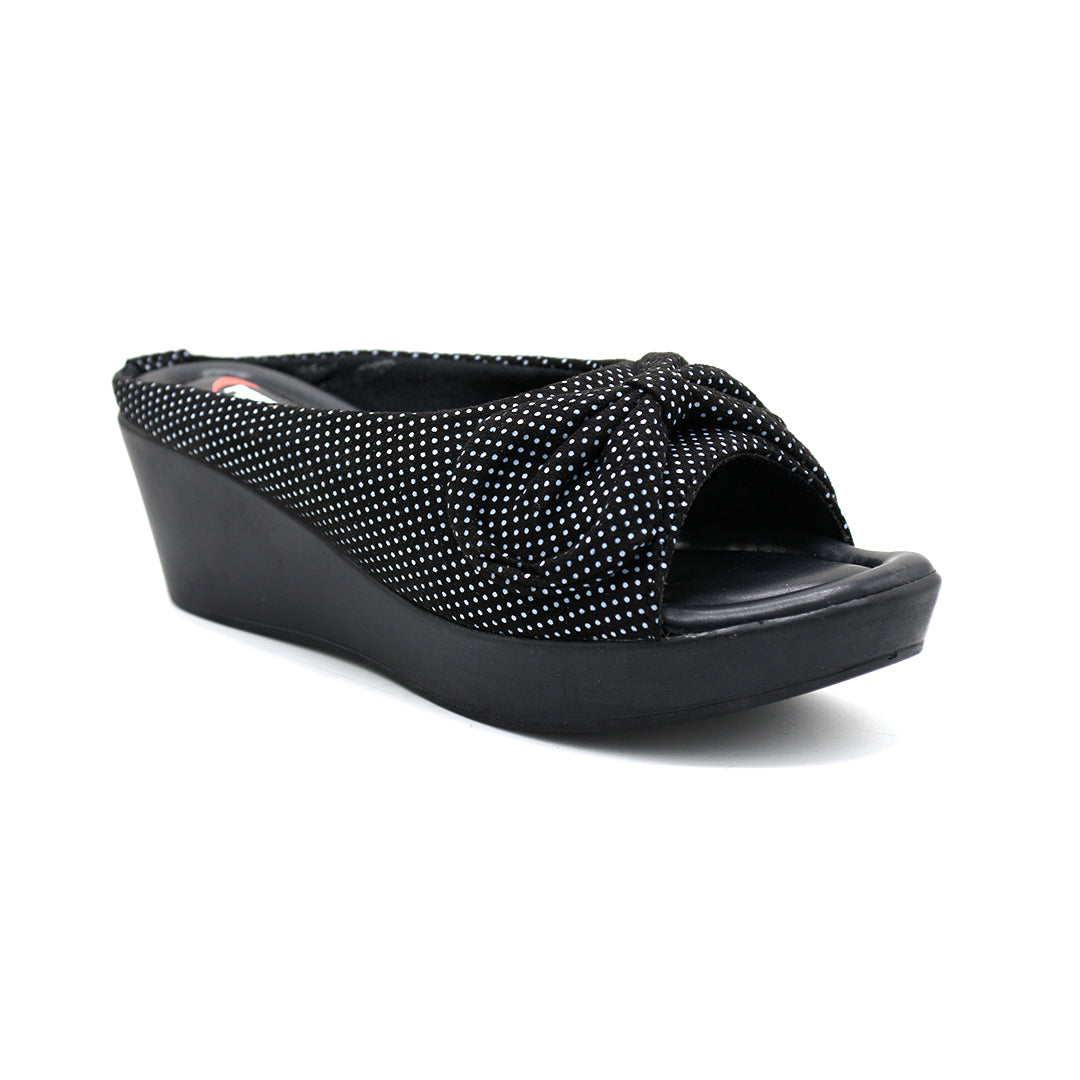 Textured Cross Strap Wedge Slides