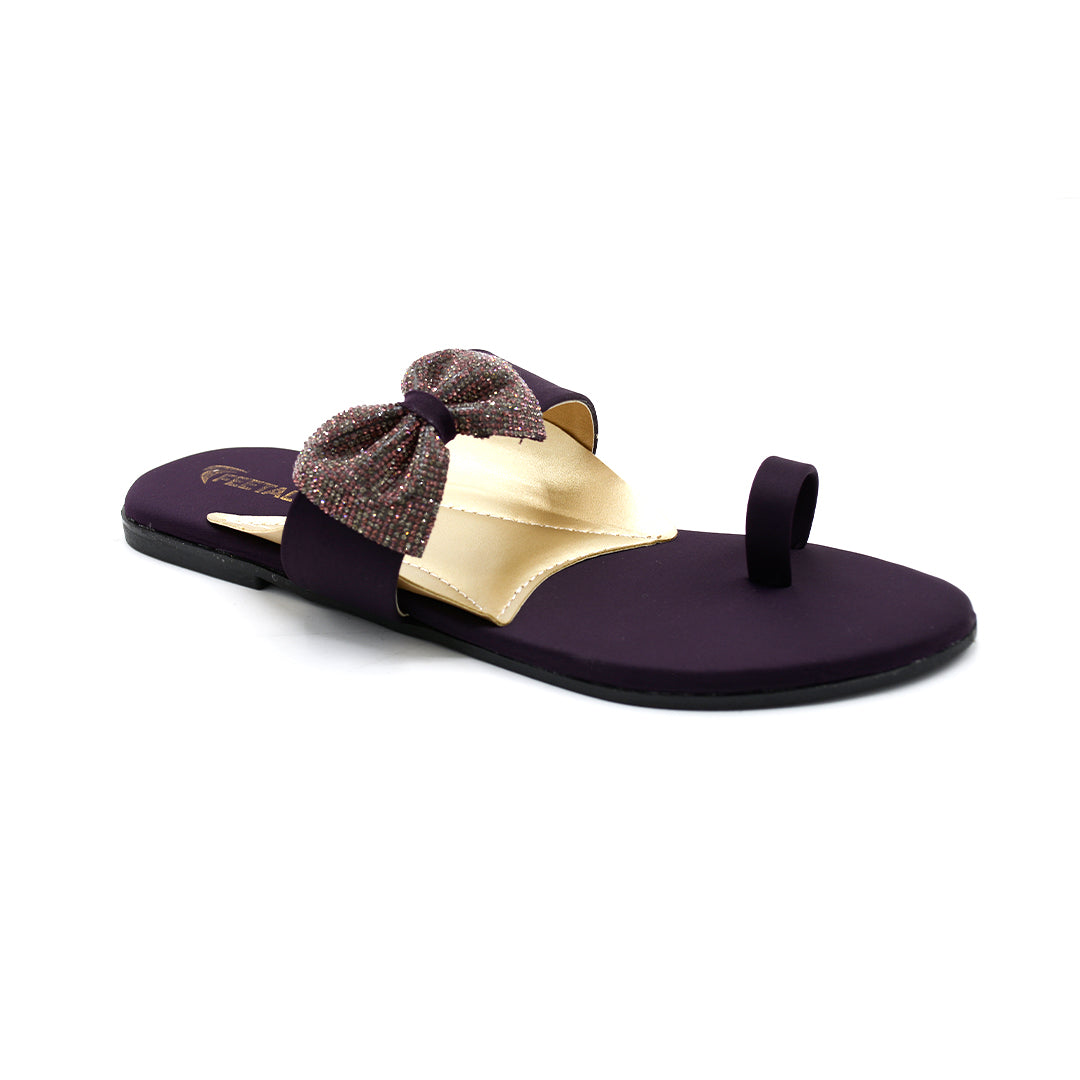 Beaded Strap Toe-Ring Flat Sandals