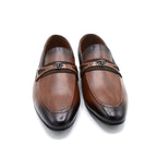 Men’s Brown Classic Horsebit Accent Loafers