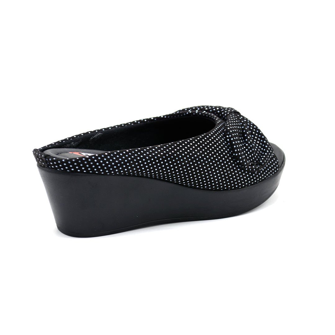 Textured Cross Strap Wedge Slides