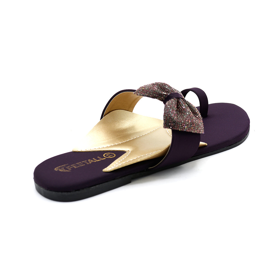 Beaded Strap Toe-Ring Flat Sandals