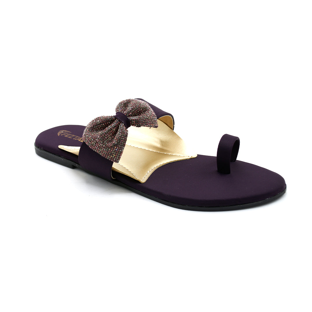 Beaded Strap Toe-Ring Flat Sandals