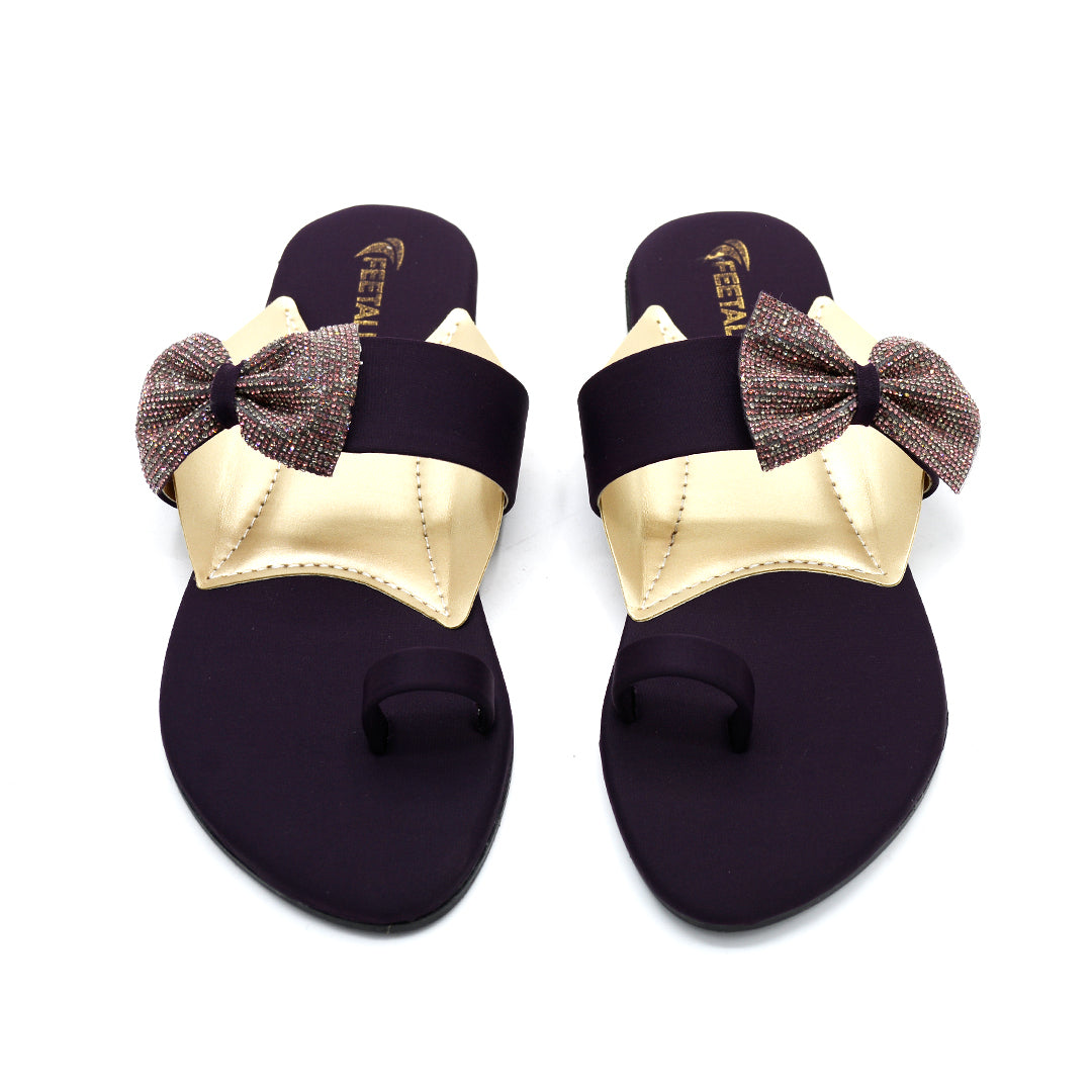 Beaded Strap Toe-Ring Flat Sandals