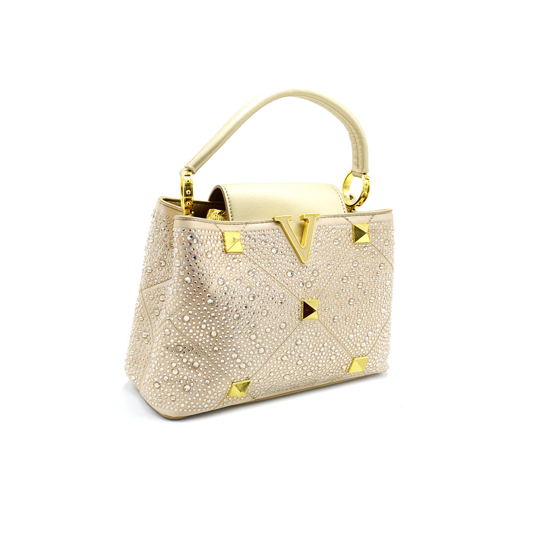 Crystal Embellished Mini Top Handle Bag