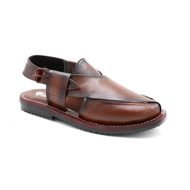 Elegant Brown Peshawari Chappal for Kids