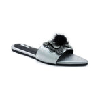 Celeste Crystal & Pom-Pom Pointed Slide