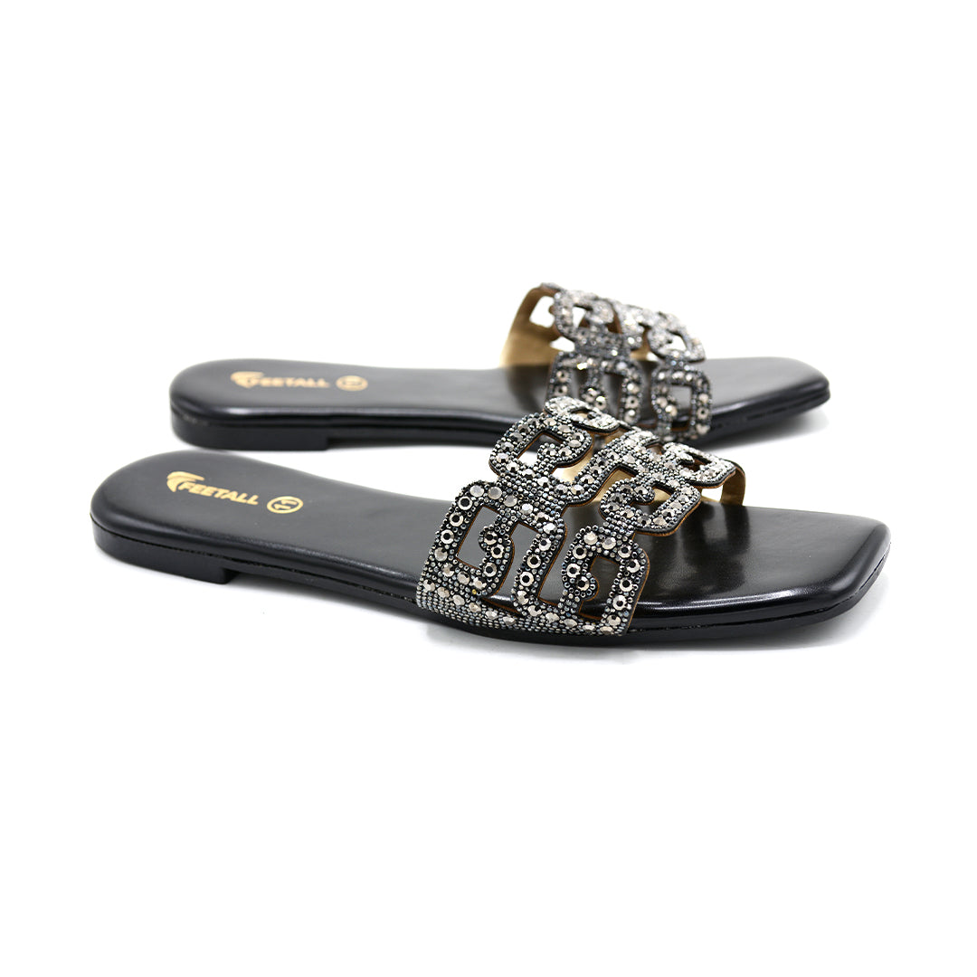 Braided Strap Wedge Slides