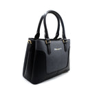 Classic Black & Charcoal Structured Tote Handbag