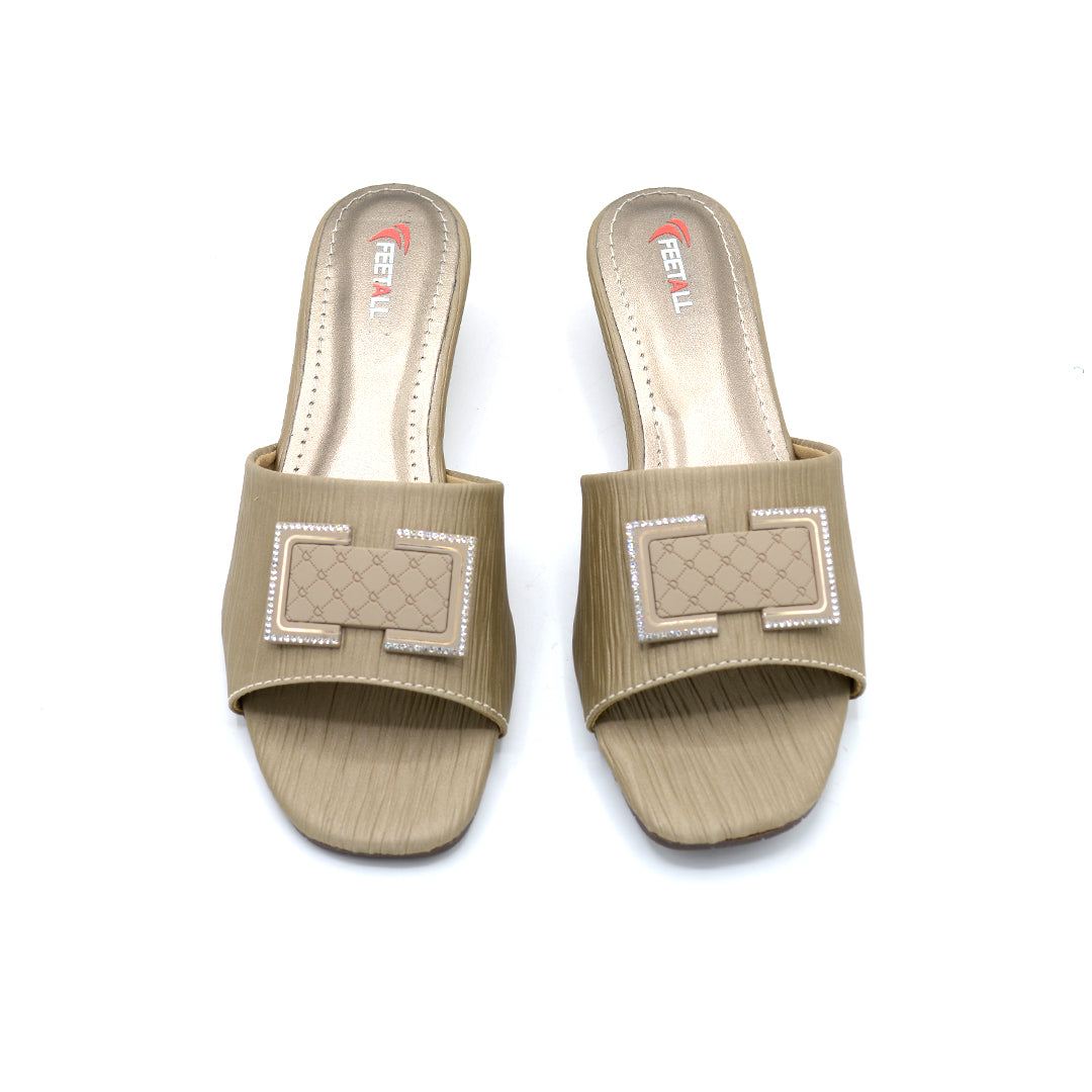 Textured Bow Detail Wedge Slides