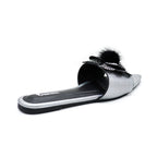 Celeste Crystal & Pom-Pom Pointed Slide