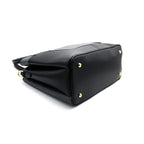 Classic Black & Charcoal Structured Tote Handbag