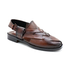 Elegant Brown Peshawari Chappal for Kids