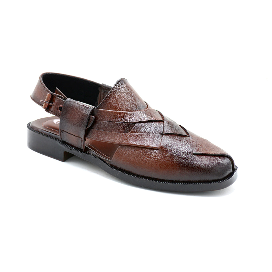 Elegant Brown Peshawari Chappal for Kids