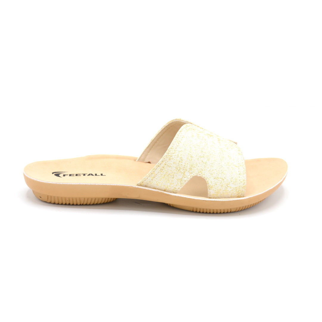 Feetall Gold Glitter Toe-Ring Slide Sandal