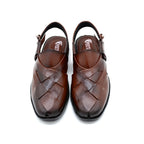 Elegant Brown Peshawari Chappal for Kids