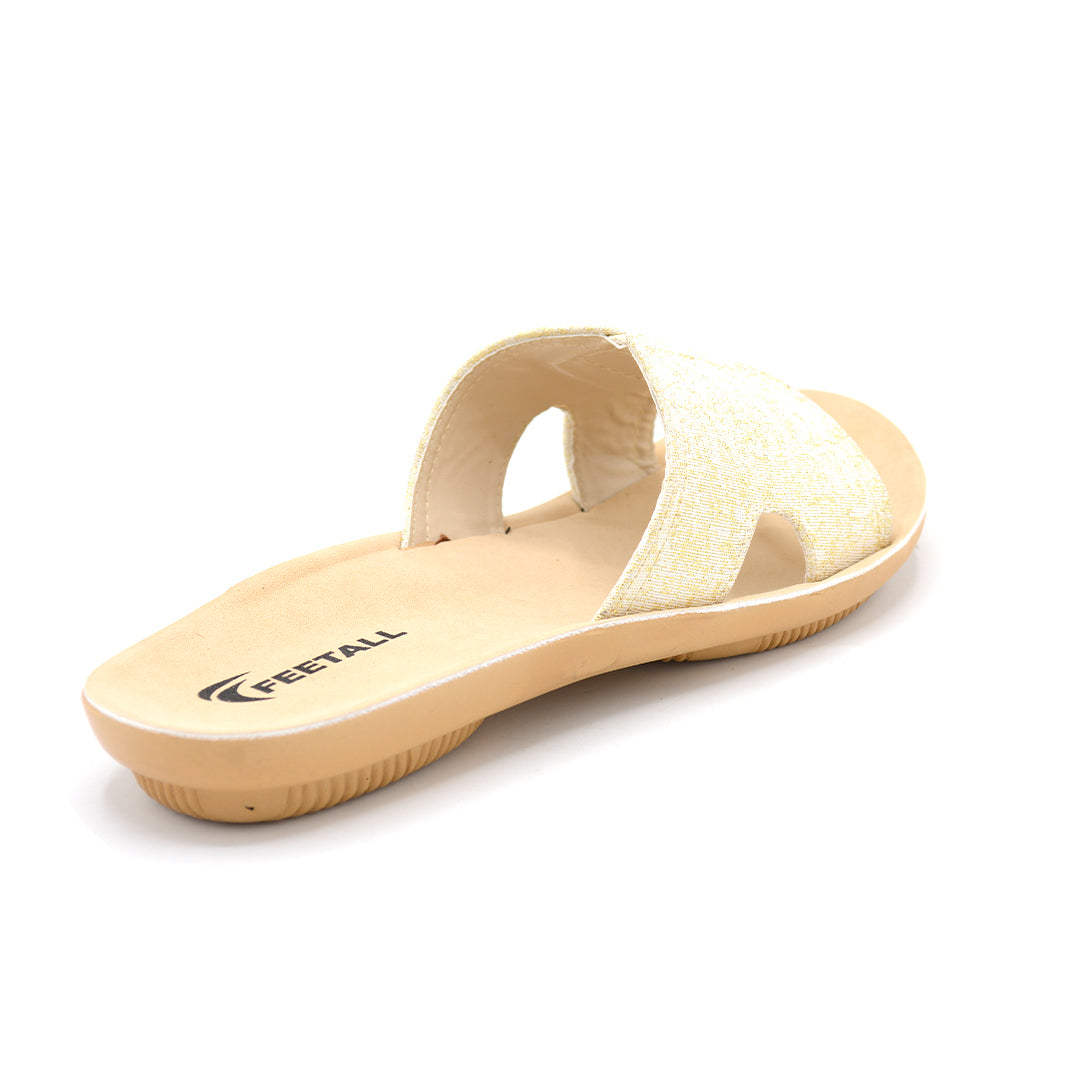 Feetall Gold Glitter Toe-Ring Slide Sandal