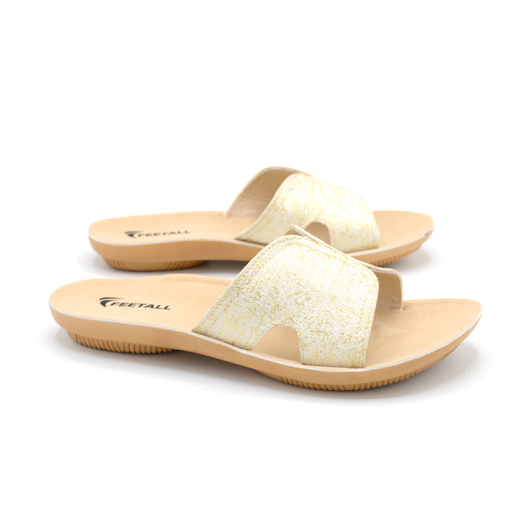 Feetall Gold Glitter Toe-Ring Slide Sandal
