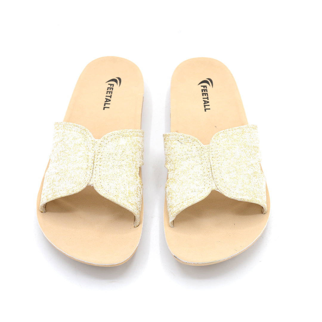 Feetall Gold Glitter Toe-Ring Slide Sandal