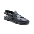 Elegant Black Peshawari Chappal for Kids