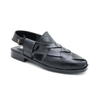 Elegant Black Peshawari Chappal for Kids