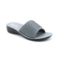 Rhinestone Glam Grey Wedge Slide Sandal