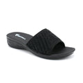 Glam Rhinestone Slide Wedge Sandal Black