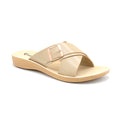 Crossover Buckle Slide Sandal In Nude