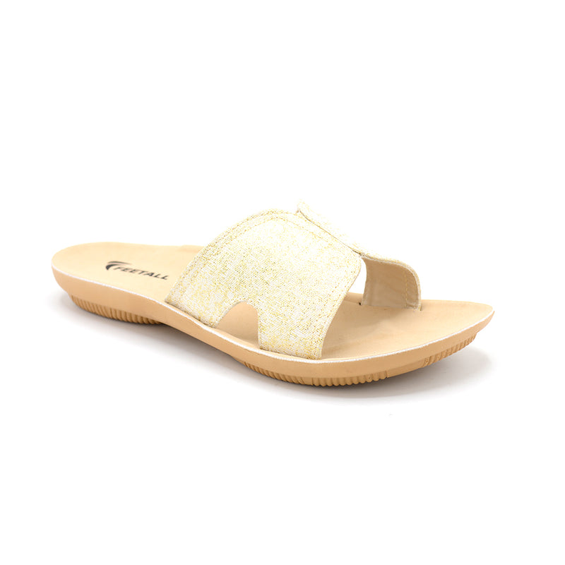 Feetall Gold Glitter Toe-Ring Slide Sandal