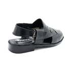 Elegant Black Peshawari Chappal for Kids