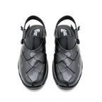 Elegant Black Peshawari Chappal for Kids