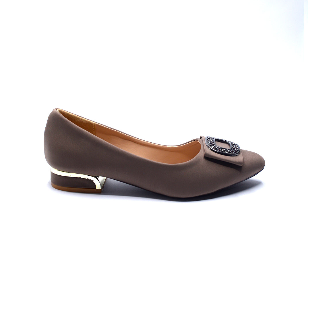 Embellished Buckle Low-Heel Flats