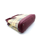 Classic Plaid Tote Bag – Beige & Burgundy