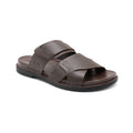 Men's Comfort Brown Cross Strap Slides