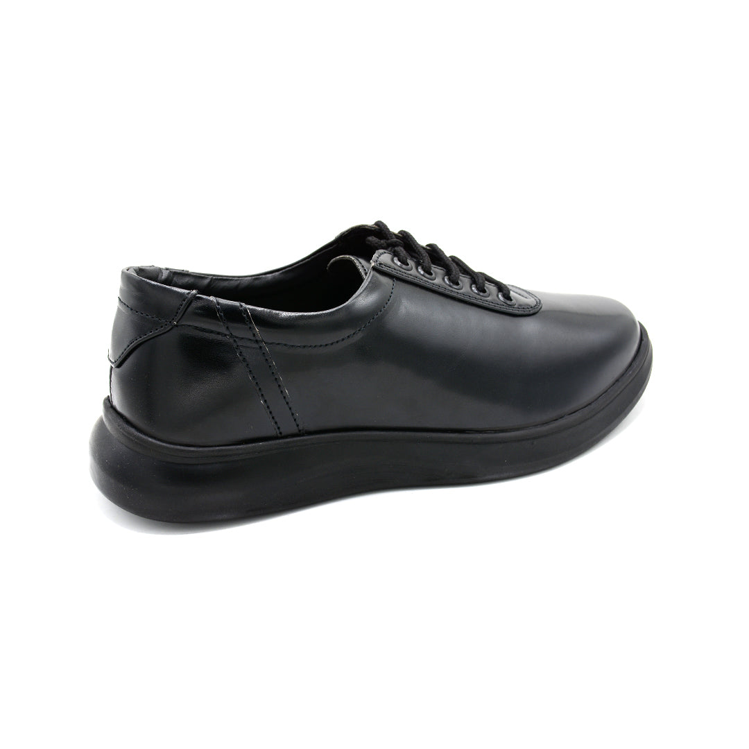 Classic Black Lace-Up Casual Shoes