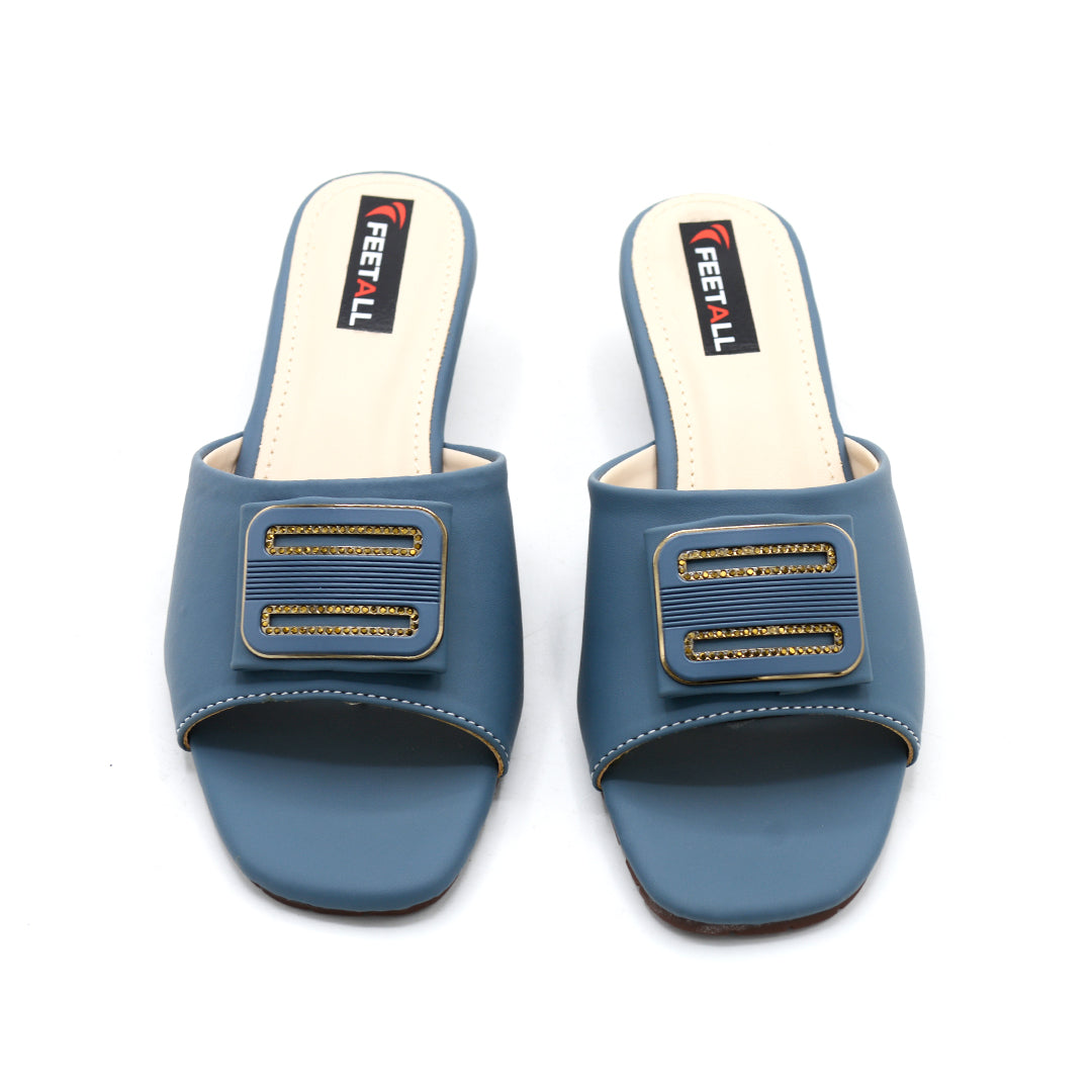 Elegant Buckle Comfort Wedge Slides