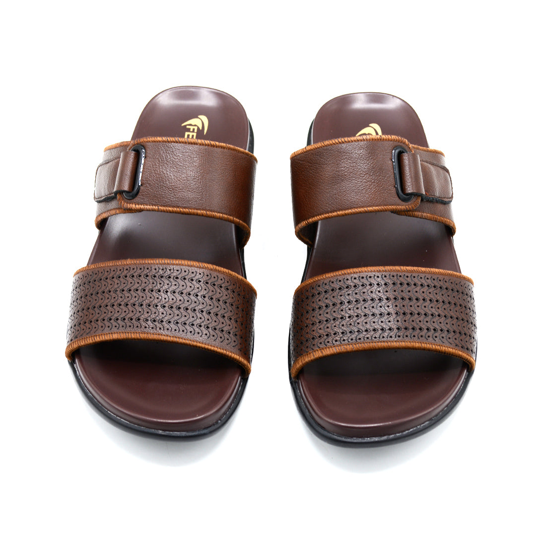 Men’s Textured Dual-Strap Slides