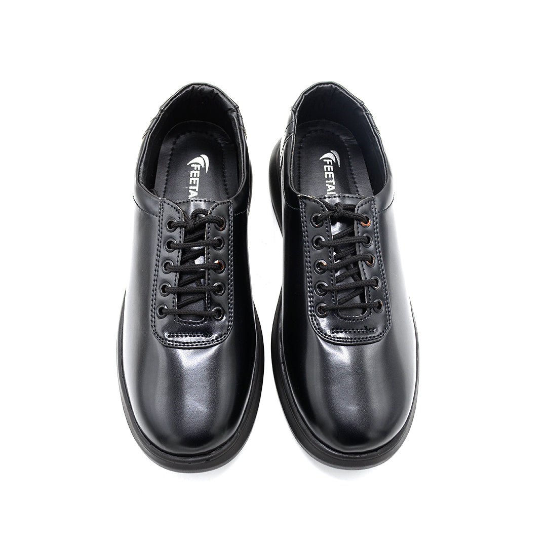 Classic Black Lace-Up Casual Shoes
