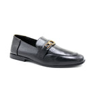 Premium Black Loafer with Gold Buckle
