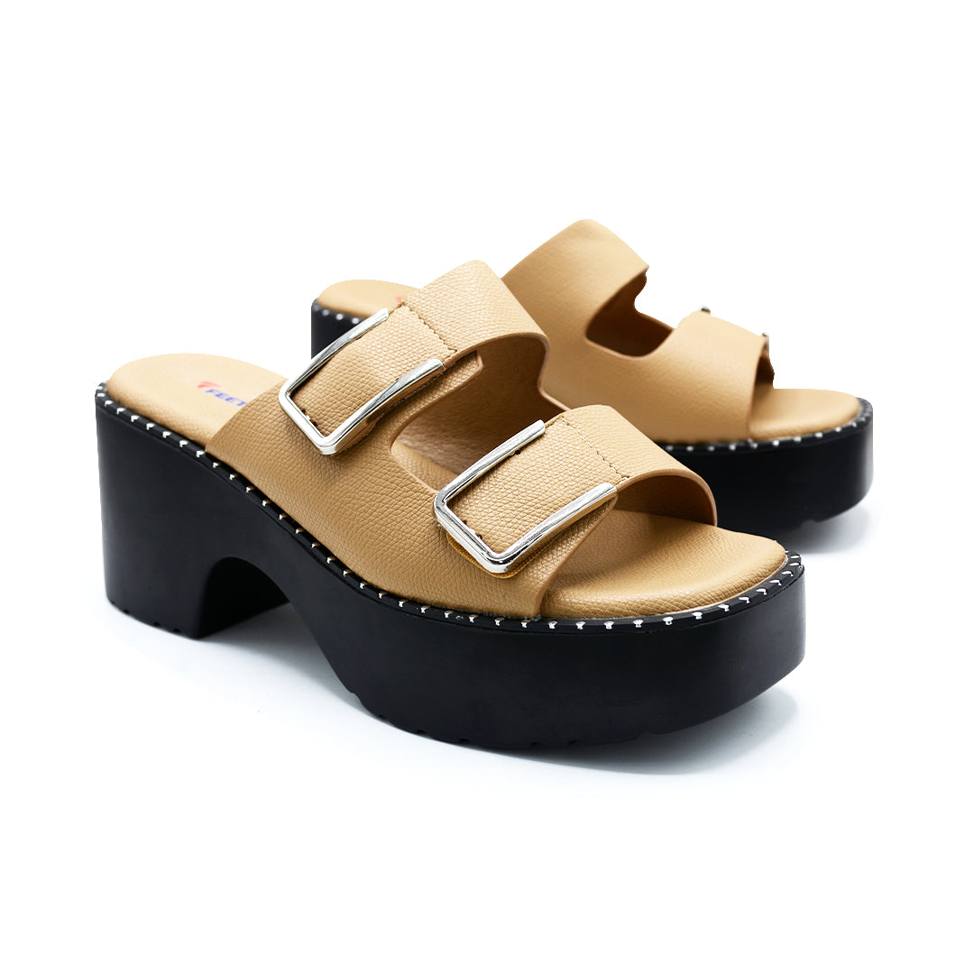 Petra Double-Buckle Platform Mule