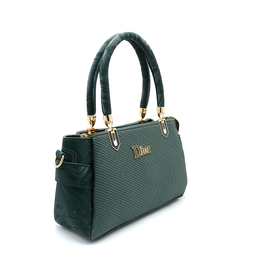 Emerald Grace Textured Handbag
