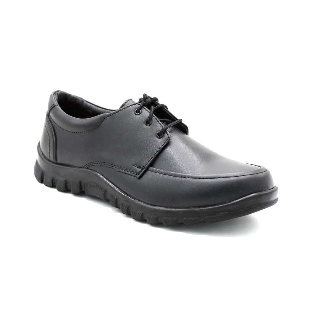 Tough Sole Black Lace-Up Shoes