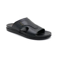 Black Leather Comfort Slides