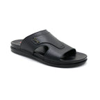 Black Leather Comfort Slides
