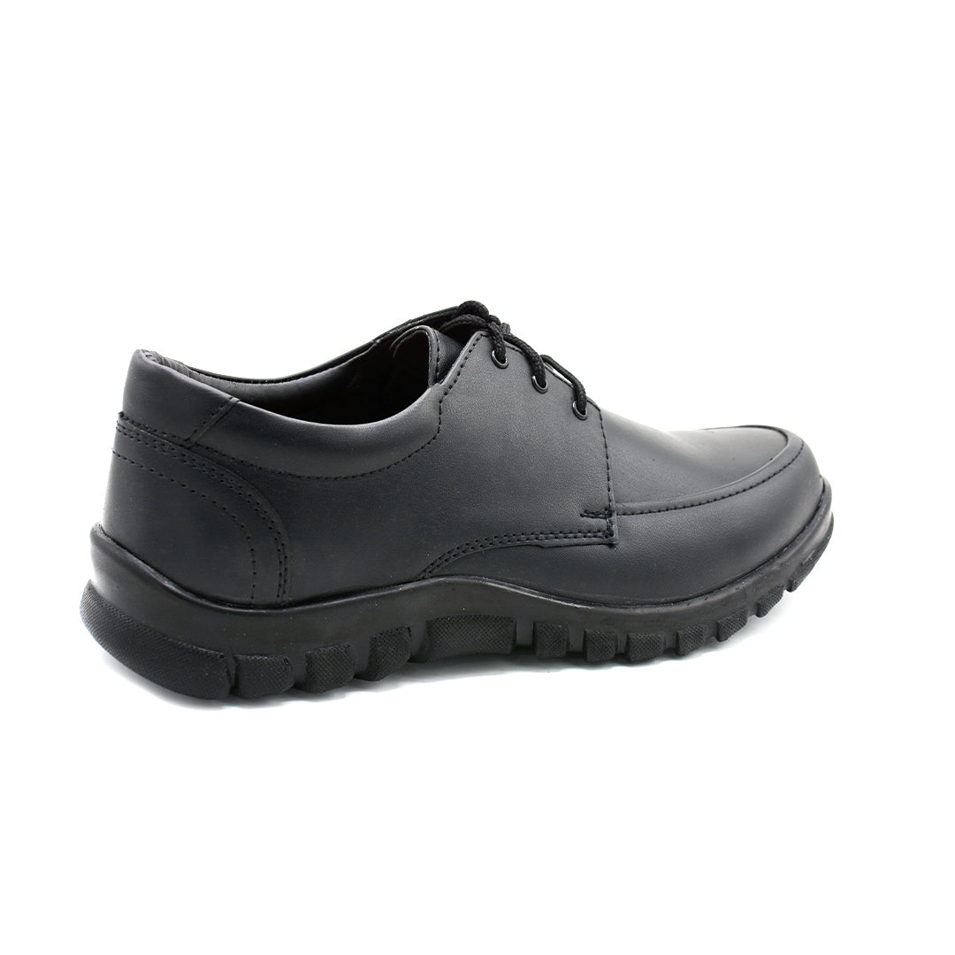 Tough Sole Black Lace-Up Shoes