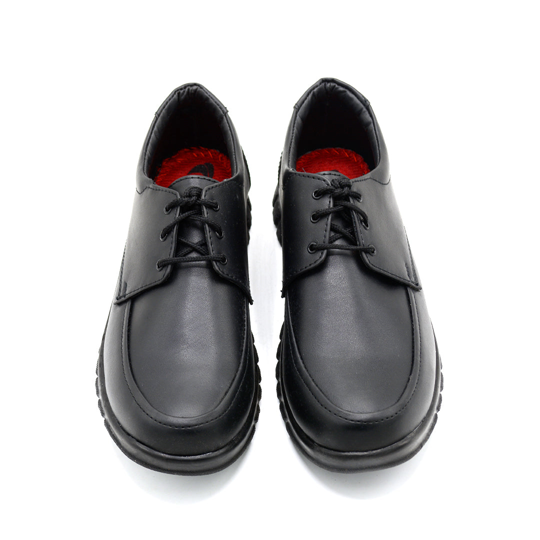Tough Sole Black Lace-Up Shoes