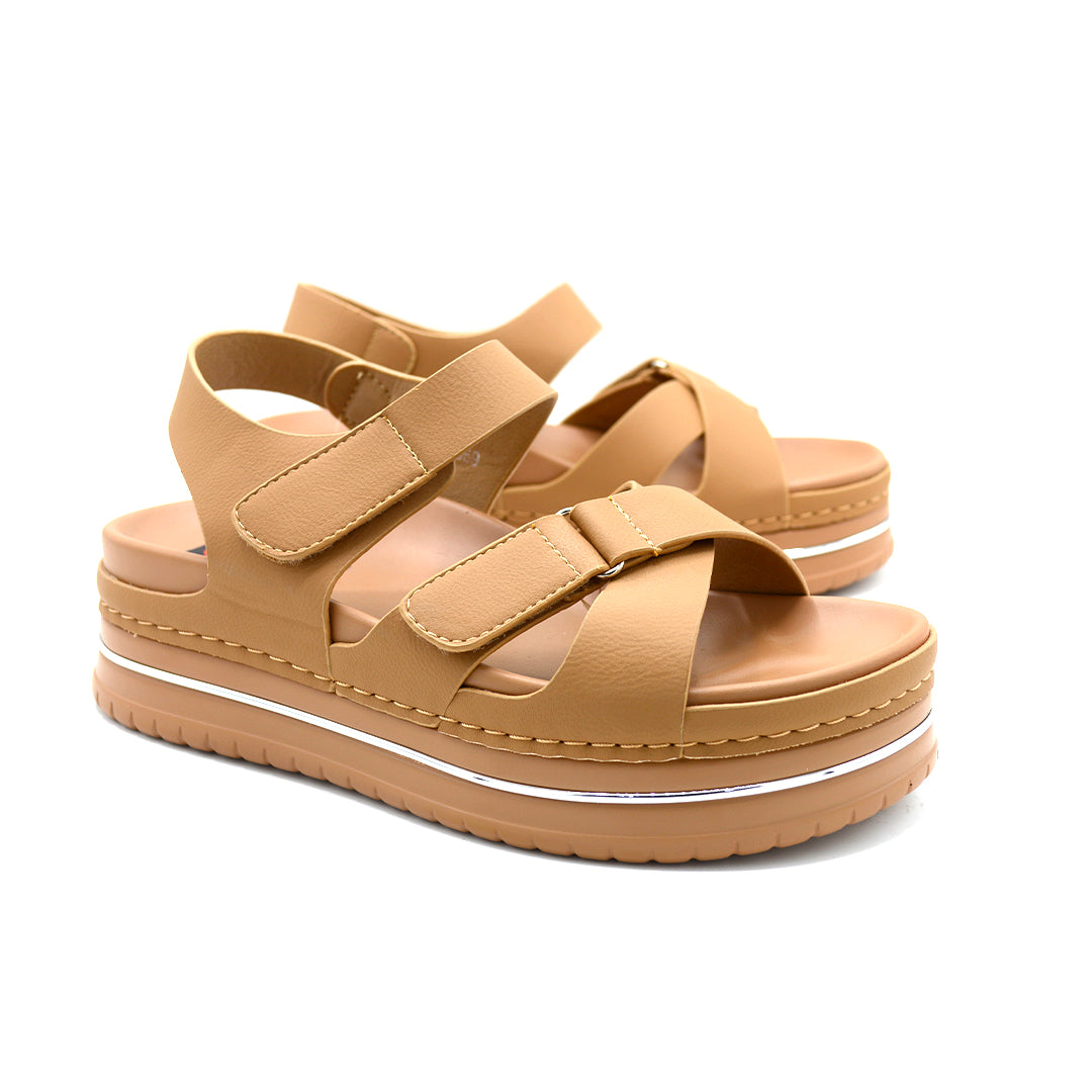 Velcro Strap Comfort Platform Sandals