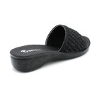 Glam Rhinestone Slide Wedge Sandal Black